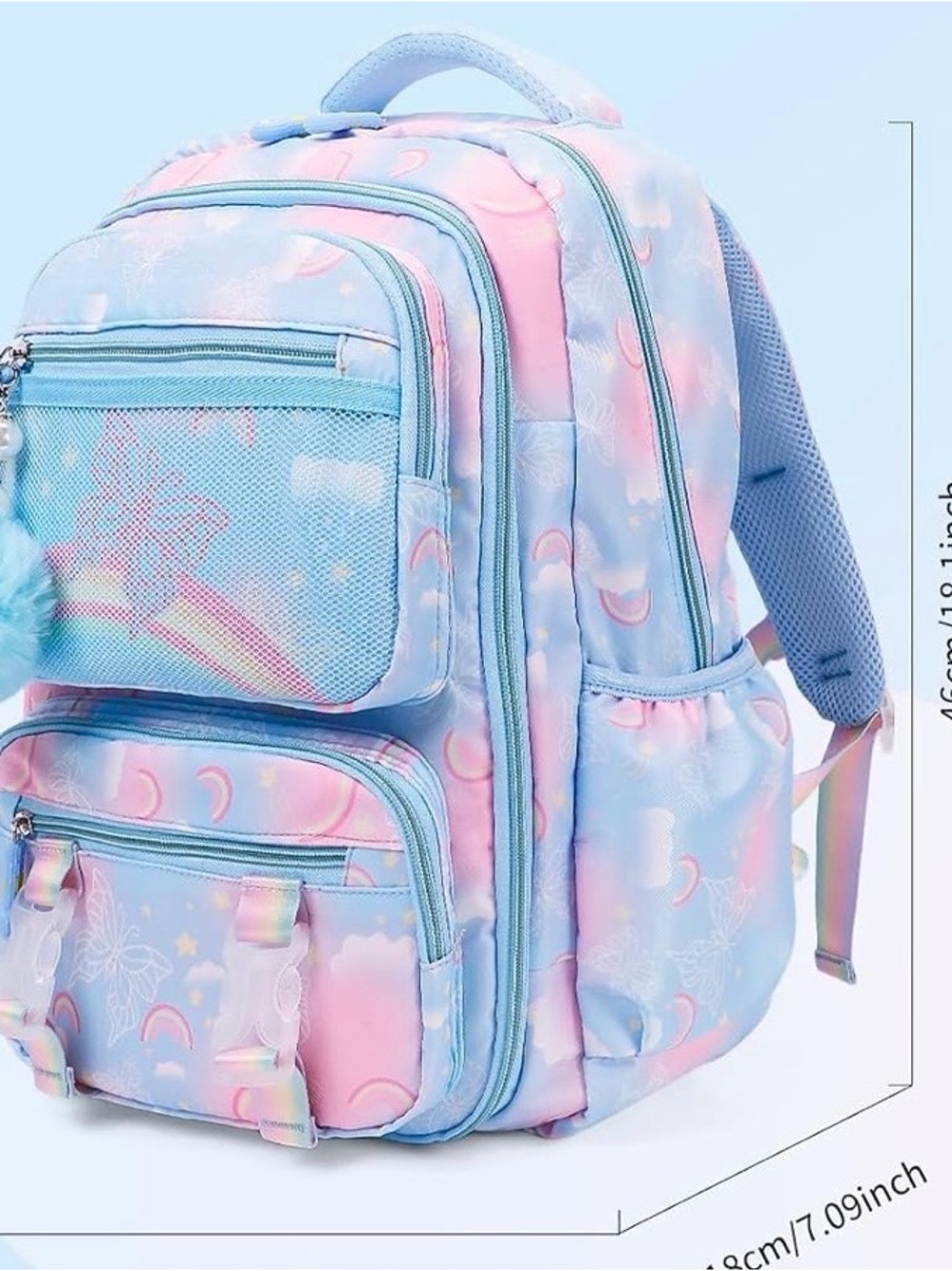 Pastel Moon Kids Backpack - Pink & Blue